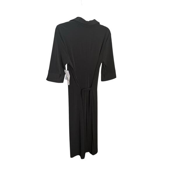 Laundry by Design Womens Shirt Dress Short Sleeve Button Front Black Size 12 NEW - Picture 2 of 3